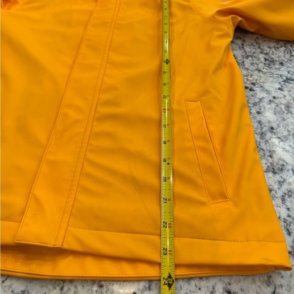 Cat & Jack Yellow Hooded Rain Jacket Kids Large 10/12 Waterproof Reflective - Picture 8 of 9